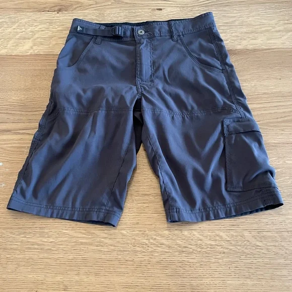 Prana Zion Stretch Outdoor/Hiking Shorts Adjustable Waist Gray Mens XS - Picture 2 of 13